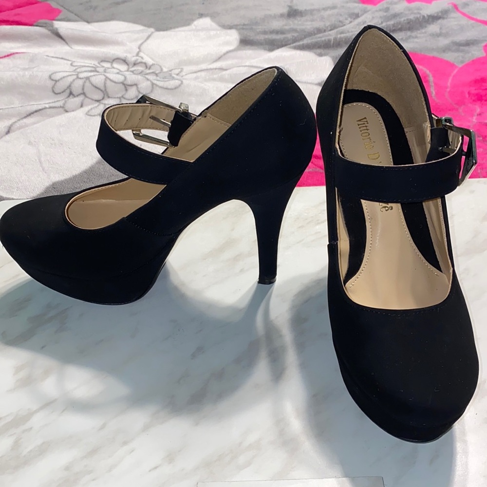 Suede Black Stilettos